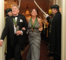 Receiving line at Mandarin Oriental Confrerie du Sabre D'or